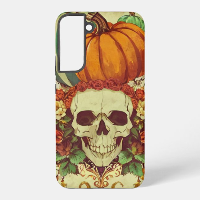 Funda Para Samsung Galaxy Otoño/otoño/Halloween/calabaza/esqueleto (Reverso )