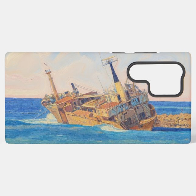 Funda Para Samsung Galaxy Painting style image of Edro III shipwreck Paphos  (Reverso Horizontal)
