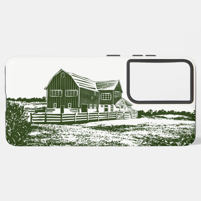 Funda Para Samsung Galaxy Paisaje campestre estilo madera casa de campo (Lado izquierdo)
