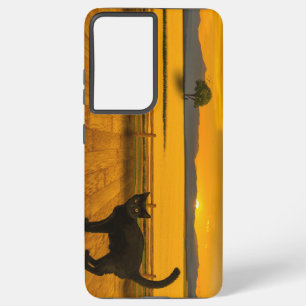 Funda Para Samsung Galaxy S21+ Paisaje de Gato Negro