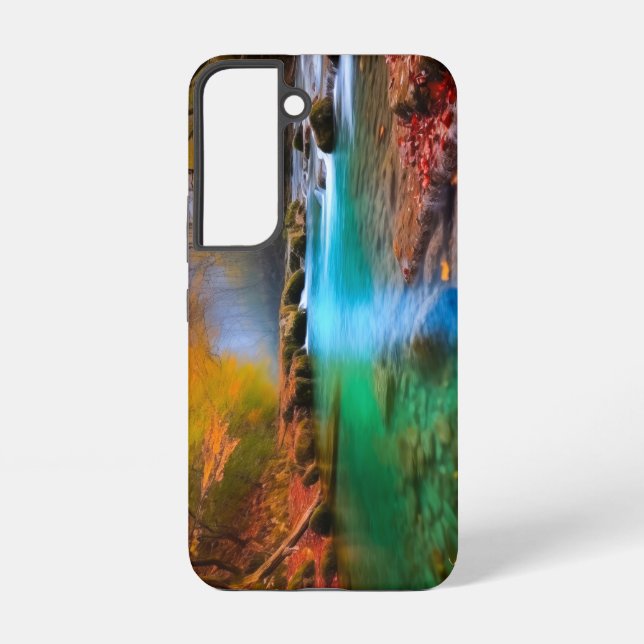 Funda Para Samsung Galaxy Paisaje del río Otoño Tranquilo (Reverso )