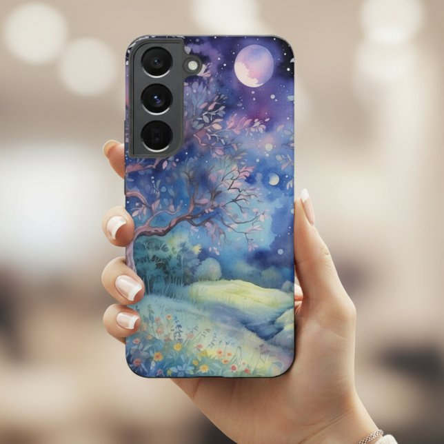Funda Para Samsung Galaxy Paisaje Nocturno del Bosque Encantado bajo la Luz  (Subido por el creador)