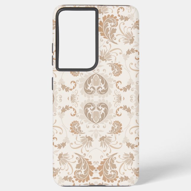 Funda Para Samsung Galaxy Paisley en beige estética moderna Tan Brown (Reverso )