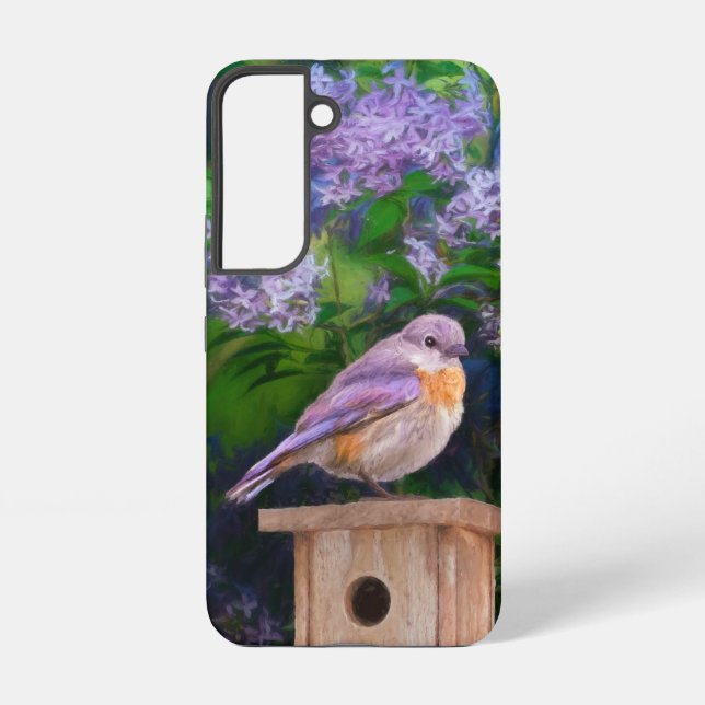 Funda Para Samsung Galaxy Pájaro azul oriental en nieve - Fotografía origina (Reverso )