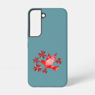 FUNDA PARA SAMSUNG GALAXY S22 PÁJARO DE AMOR CON REGALO DE FLOR DÍA ESPECIAL, CU