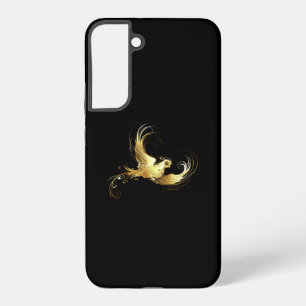 Funda Para Samsung Galaxy S22+ Pájaro dorado sobre fondo negro