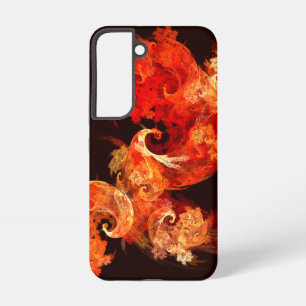 Funda Para Samsung Galaxy S22 Pájaros de Fuego Bailando Arte Moderno Fractal Abs
