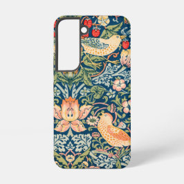 Funda Para Samsung Galaxy S22 Pájaros y flores arte de Wm Morris