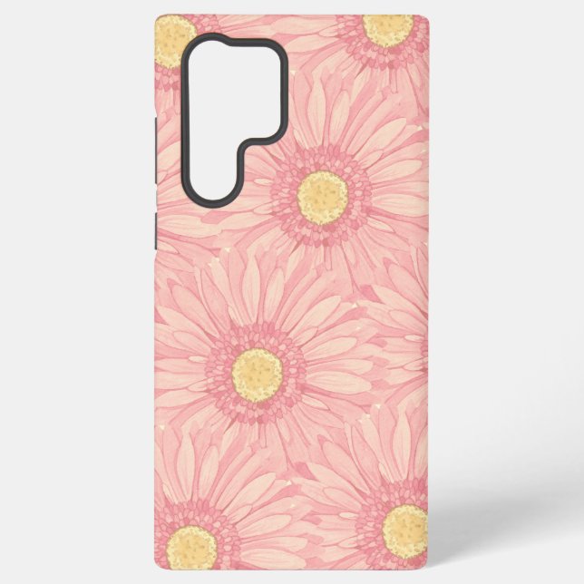 Funda Para Samsung Galaxy Pale Pink daisy pattern - large (Reverso )