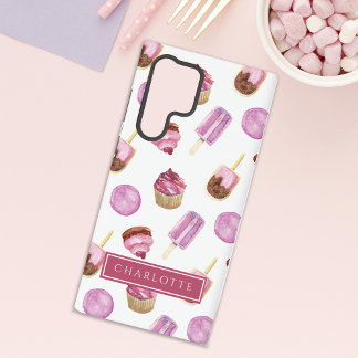 Funda Para Samsung Galaxy S22 Ultra Paletas y Cupcakes Rosa
