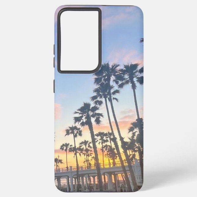 Funda Para Samsung Galaxy Palmeras en Oceanside California Pier (Reverso )