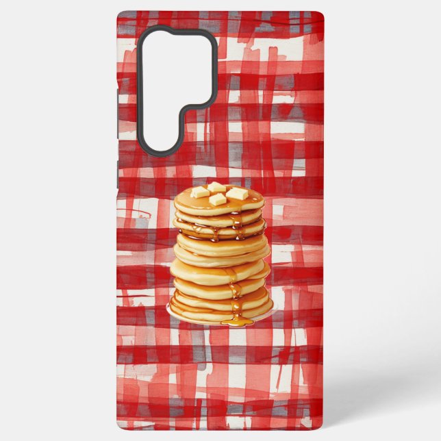 Funda Para Samsung Galaxy Pancake Tower Red Checkered Phone Case (Reverso )