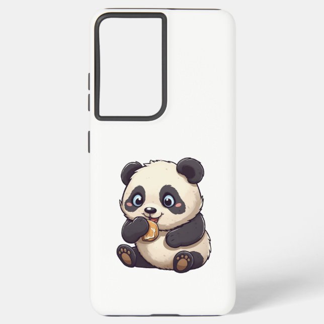 Funda Para Samsung Galaxy Panda comiendo una galleta (Reverso )