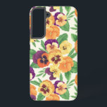 Funda Para Samsung Galaxy S22  Pansies en blanco roto<br><div class="desc">Pansias de varios colores pintadas a mano</div>