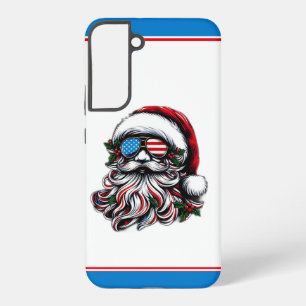 Funda Para Samsung Galaxy S22+ Papá Noel patriótico/estadounidense navideño