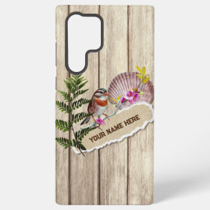 Funda Para Samsung Galaxy S22 Ultra Papel Roto Rústico Madera Pintura Al Óleo Personal