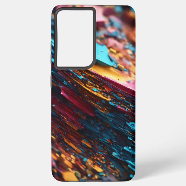 Funda Para Samsung Galaxy Papeles asombrosos, 3d, bellísimo, abstracto dripp (Reverso )