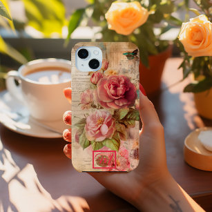 Funda Para Samsung Galaxy S21+ Papiro Amorado con Flor Rosa Vintage de moda
