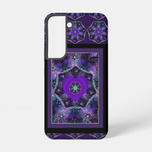 Funda Para Samsung Galaxy S22 Paraguas morado y corazones .7