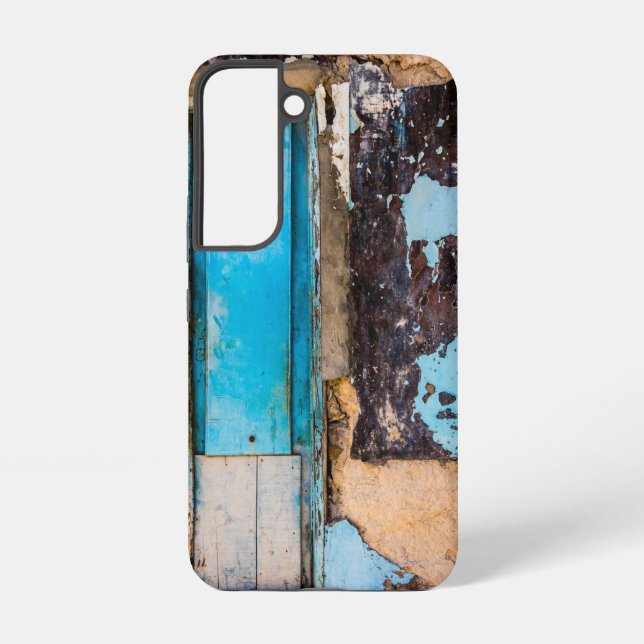Funda Para Samsung Galaxy Pared azul y puerta (Reverso )