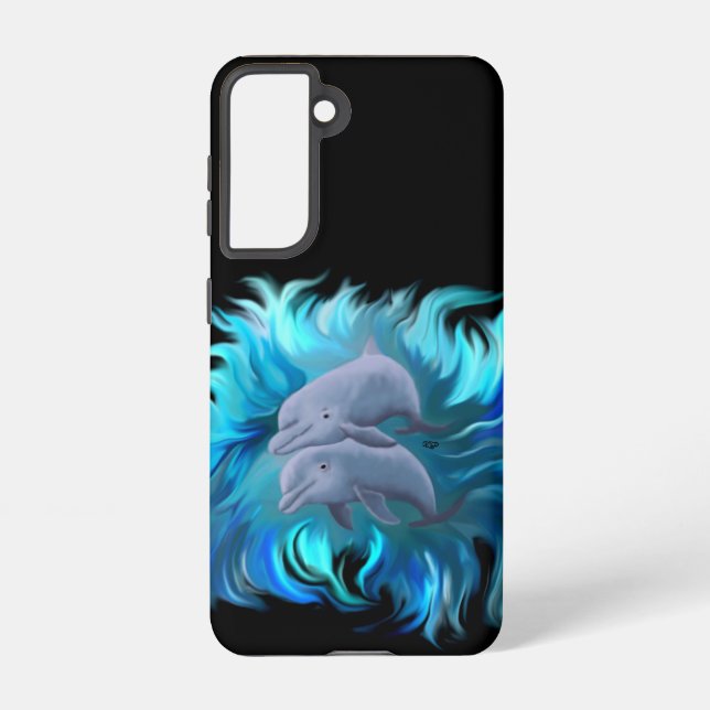 Funda Para Samsung Galaxy Pareja de delfines (Reverso )