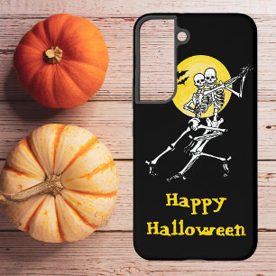 Funda Para Samsung Galaxy S22 Pareja de esqueletos bailando bajo una luna llena