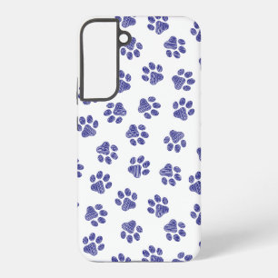 Funda Para Samsung Galaxy S22+ Pasta de perro, patas de perro, patas azules de la
