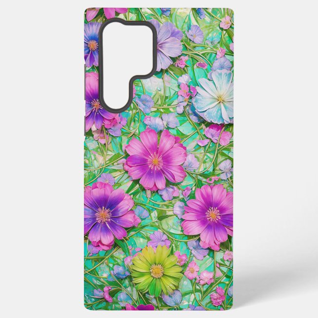 Funda Para Samsung Galaxy Pastel Floral Pattern Phone Case (Reverso )
