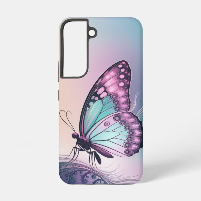 Funda Para Samsung Galaxy Pastel Fractal Butterfly Art (Reverso )