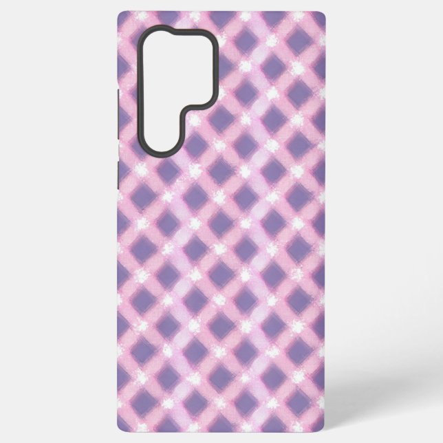 Funda Para Samsung Galaxy Pastel Pink Gingham Phone Case (Reverso )