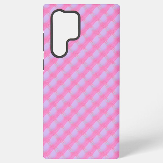 Funda Para Samsung Galaxy Pastel Pink Purple Gingham Check Phone Case (Reverso )