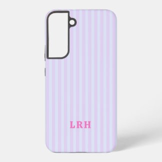 Funda Para Samsung Galaxy S22+ Pastel Pop Stripe Vintage Tiny Initials Monogram