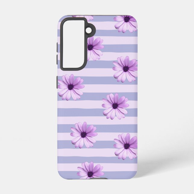 Funda Para Samsung Galaxy Pastel stripes pattern with Daisies (Reverso )