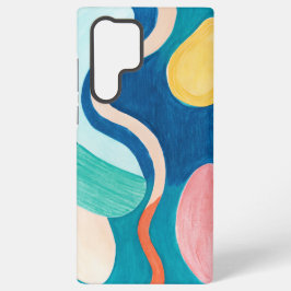 Funda Para Samsung Galaxy S22 Ultra Pasteles Daneses Curvas de Arte de Línea de Grip