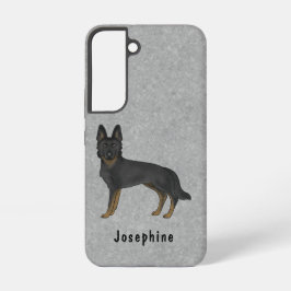 Funda Para Samsung Galaxy S22 Pastor Alemán Bi-Negro Cute Perro En Gris Y Texto