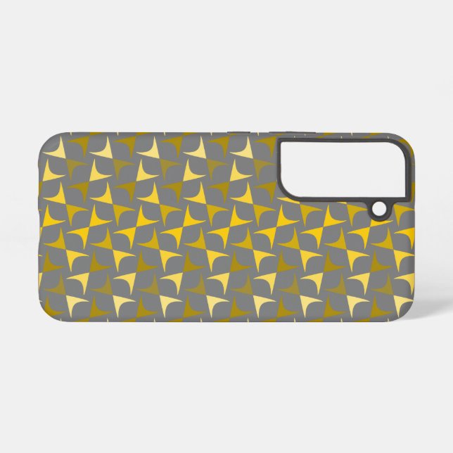 Funda Para Samsung Galaxy Patrón abstracto amarillo y gris (Reverso Horizontal)