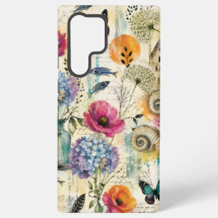 Funda Para Samsung Galaxy S22 Ultra Patrón acuarela botánico costero colorido