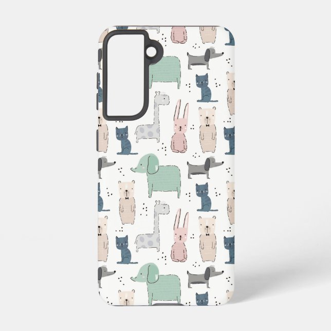 Funda Para Samsung Galaxy Patrón animal de bebé de Pastel Cutel (Reverso )
