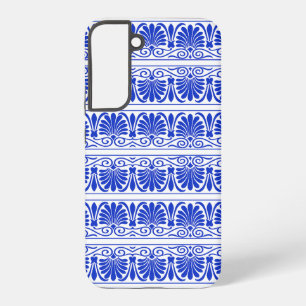 Funda Para Samsung Galaxy S22+ Patrón Árabe Mediterráneo Griego Azul
