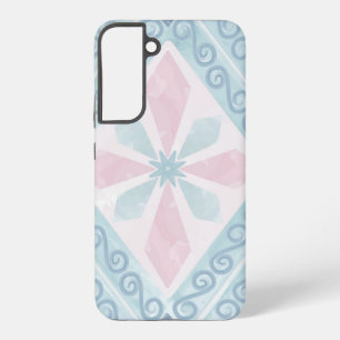 Funda Para Samsung Galaxy S22+ patrón azul en forma de diamante