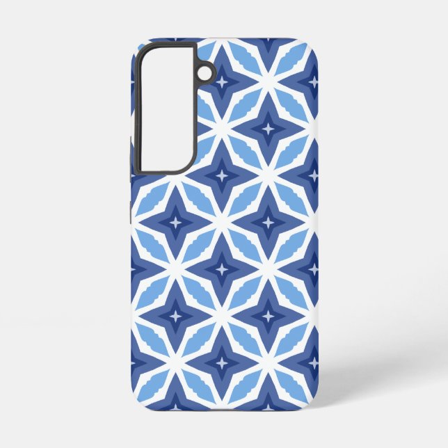 Funda Para Samsung Galaxy Patrón azul geométrico (Reverso )