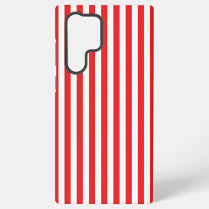 Funda Para Samsung Galaxy S22 Ultra Patrón clásico de rayas verticales rojas y blancas