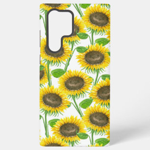 Funda Para Samsung Galaxy S22 Ultra Patrón de acuarela de girasoles