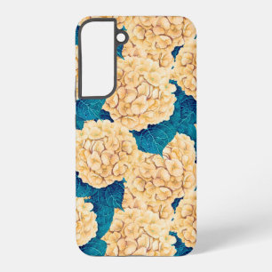 Funda Para Samsung Galaxy S22+ Patrón de acuarela de hidrangea, amarillo y azul