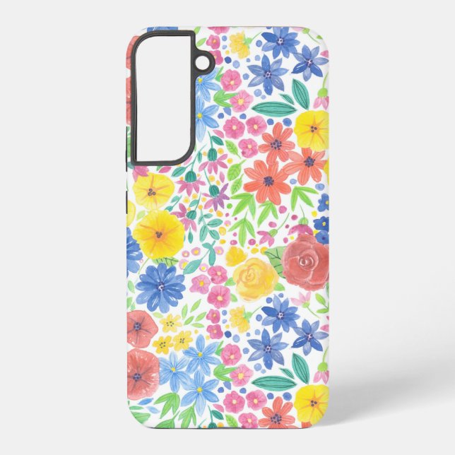 Funda Para Samsung Galaxy Patrón de acuarela floral (Reverso )