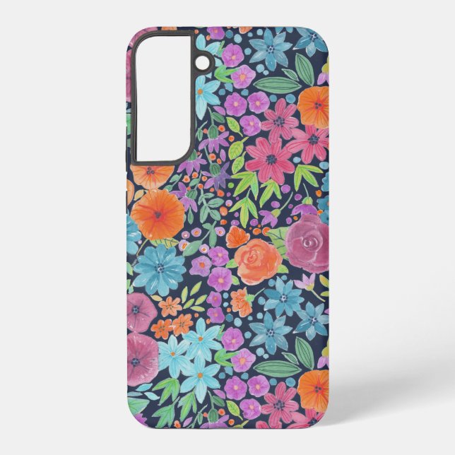 Funda Para Samsung Galaxy Patrón de acuarela floral (Reverso )