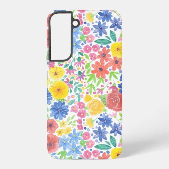 Funda Para Samsung Galaxy Patrón de acuarela floral (Reverso )