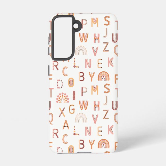 Funda Para Samsung Galaxy Patrón de alfabeto arcoiris diverso (Reverso )