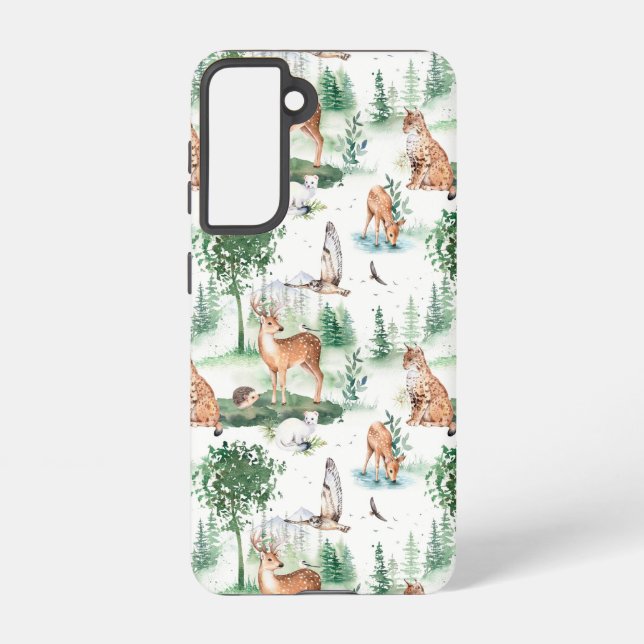 Funda Para Samsung Galaxy Patrón de animales de Woodland Baby (Reverso )