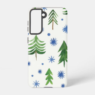 Funda Para Samsung Galaxy S21 patrón de árbol de Navidad